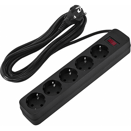Сетевой фильтр Sonnen SPB-505, 5 м, 5 розеток, черный
