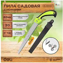 Пила садовая Deli GS EDL580927, 7 TPI, 270 мм., с чехлом, черный, зеленый