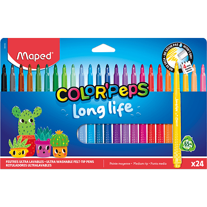 Фломастеры "Color Peps Long Life", 24 шт