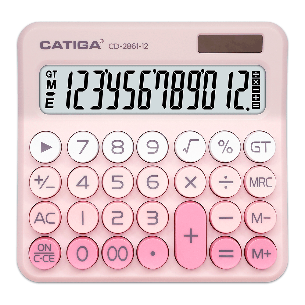 Калькулятор настольный CD-2861-12 Catiga, 12-разрядный, пластик, розовый