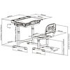 Комплект растущей мебели Fundesk "Bellissima": парта, стул, подставка для книг, лампа, серый - 12