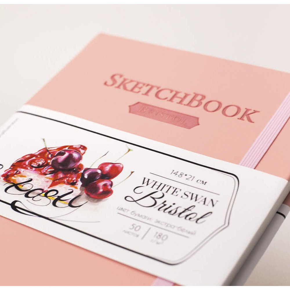 Скетчбук для графики и маркеров "Bristol Touch", A5, 180 г/м2, 50 листов, розовый - 5