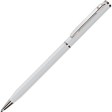 Ручка шариковая автоматическая "Slim 1100", 0.7 мм, белый, серебристый, стерж. синий