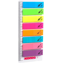 Закладки клейкие "Kores" с подписью, 12x45 мм, 200 шт, ассорти