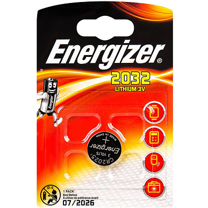 Батарейка литиевая дисковая Energizer "CR2032", 1 шт.