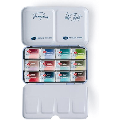 Набор акварельных красок "Белые ночи метаморфозы", 12 цветов, кюветы - 5