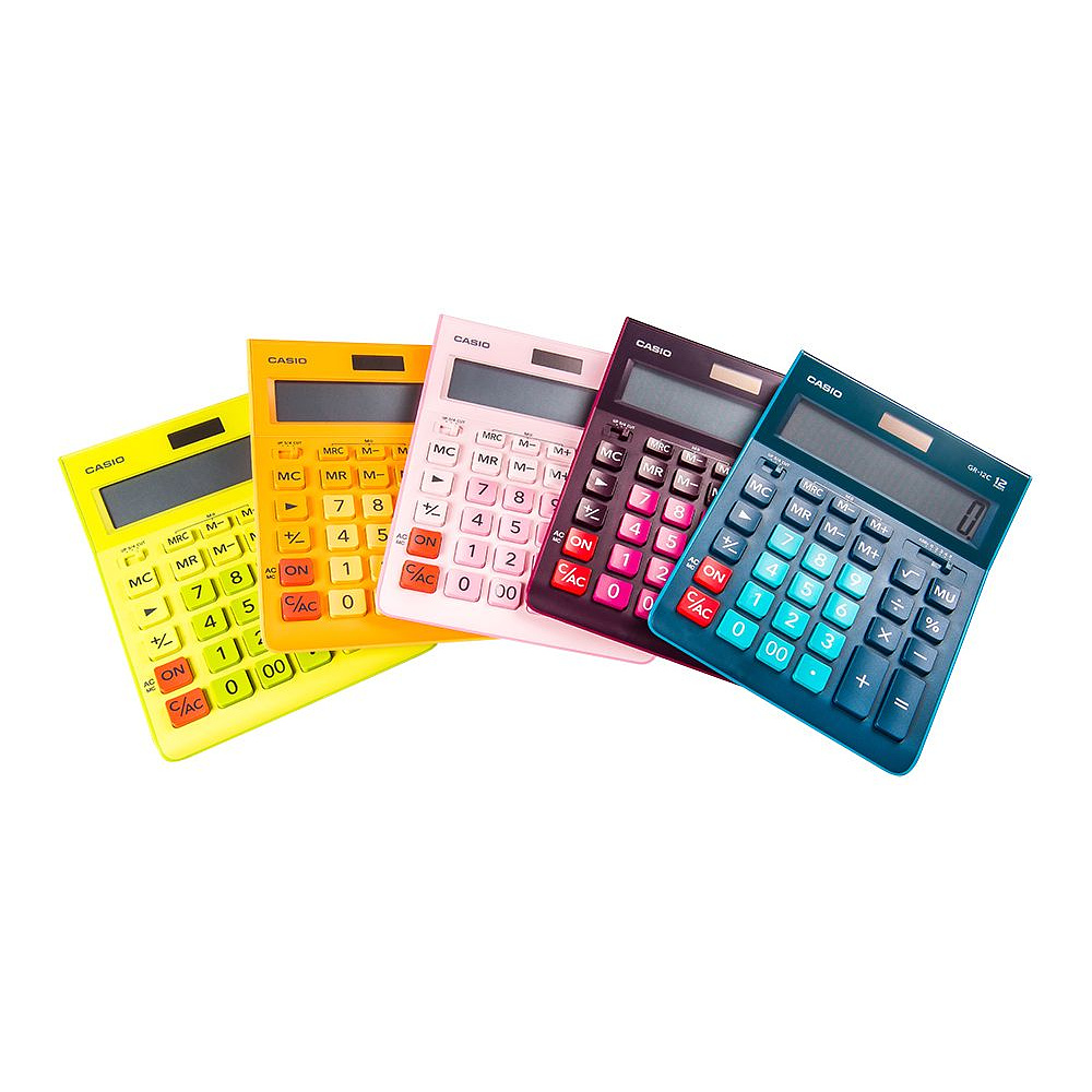 Калькулятор настольный Casio "GR-12", 12-разрядный, салатовый - 3