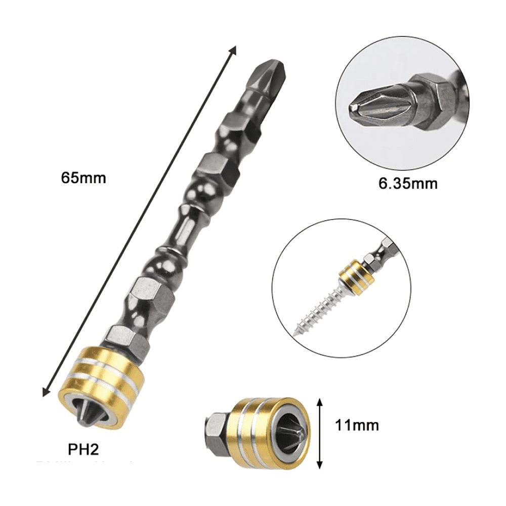 Бита Deli YS EDL255065, с ограничителем, 10 шт., PH2 x 65 мм, для ГКЛ - 5