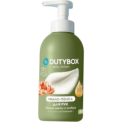 Мыло-пена Dutybox, Белые цветы и амбра, экологичное, 500 мл