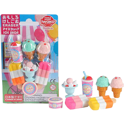 Набор ластиков "IWAKO Ice Shop", блистер
