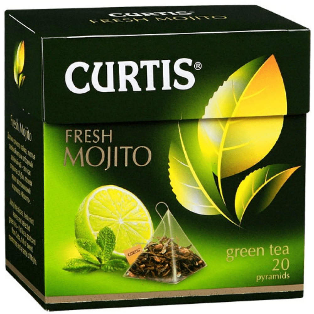 Чай "Curtis" Fresh Mojito, 20 пакетиковx1.7 г, зеленый