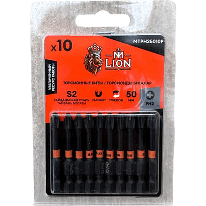 Бита торсионная M-Lion MTPH25010P, PH 2х50 мм, 10 шт/упак