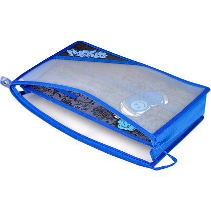 Папка для труда "Стрит-арт", А4, пластик, синий - 2