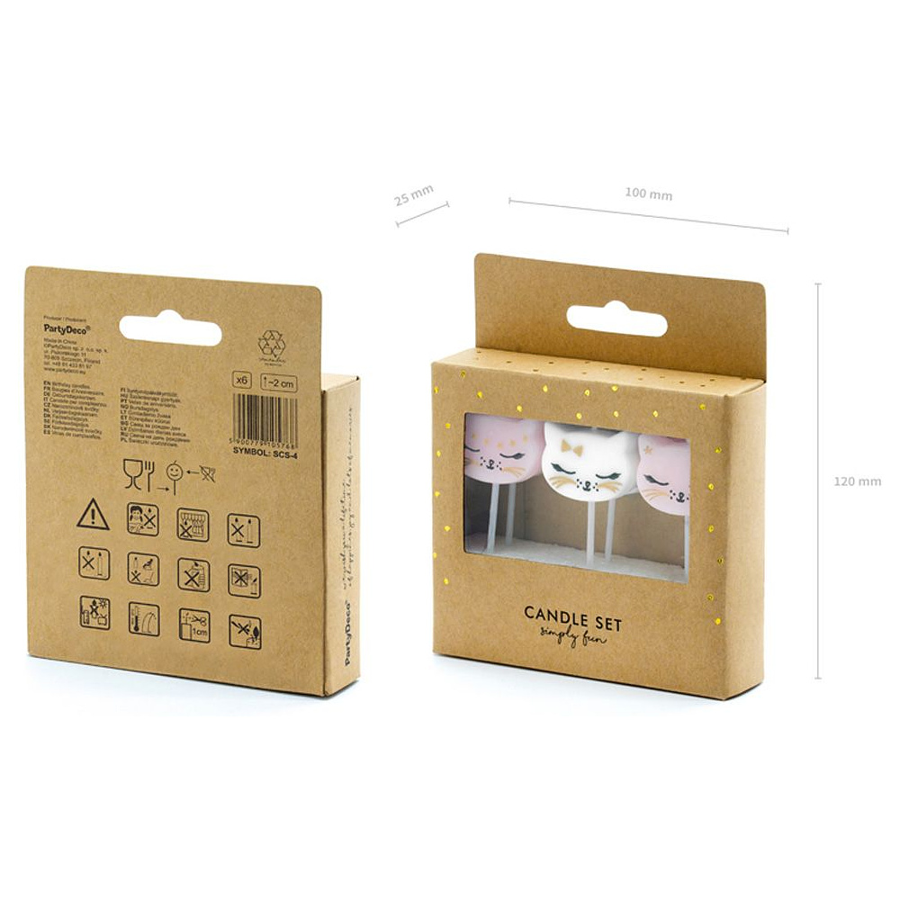 Свеча "Кот", 6 шт, разноцветный - 3