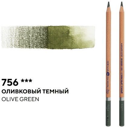 Карандаш акварельный "Белые ночи", 756, оливковый темный - 2
