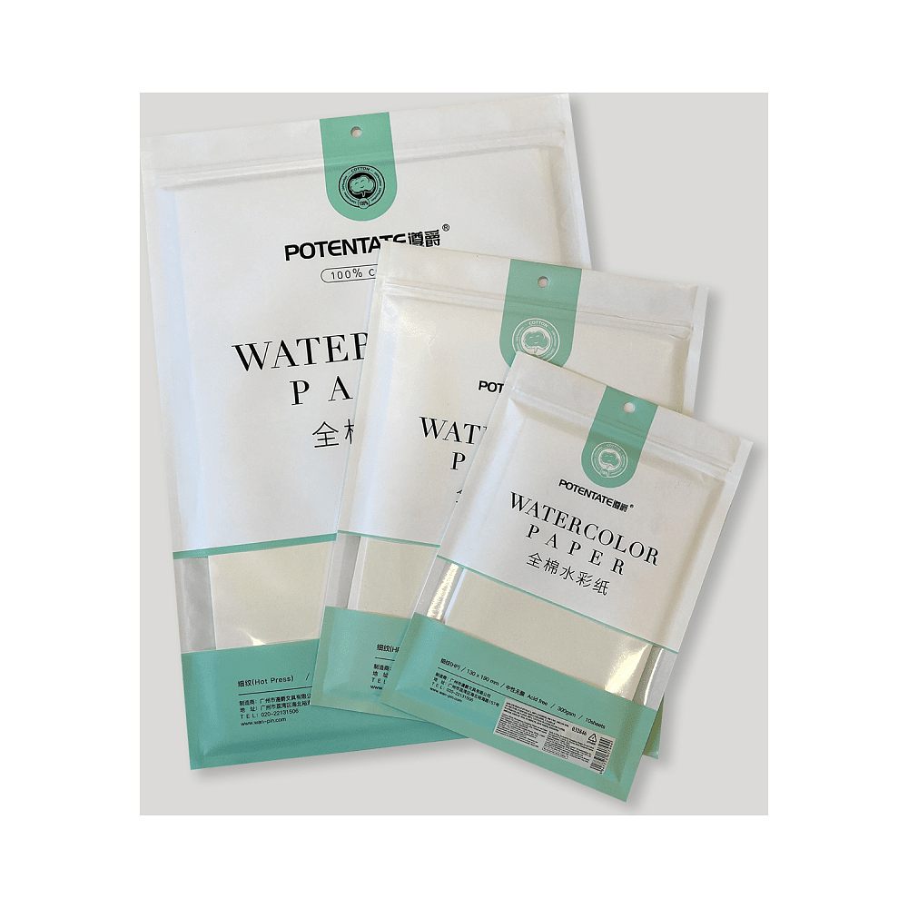 Бумага для акварели "Potentate", хлопок, горячий пресс, 19.5х27 см, 10 листов - 3