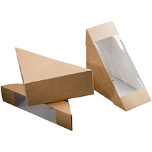Контейнер бумажный для сэндвичей, 130х130х50 мм, 300шт/упак, крафт