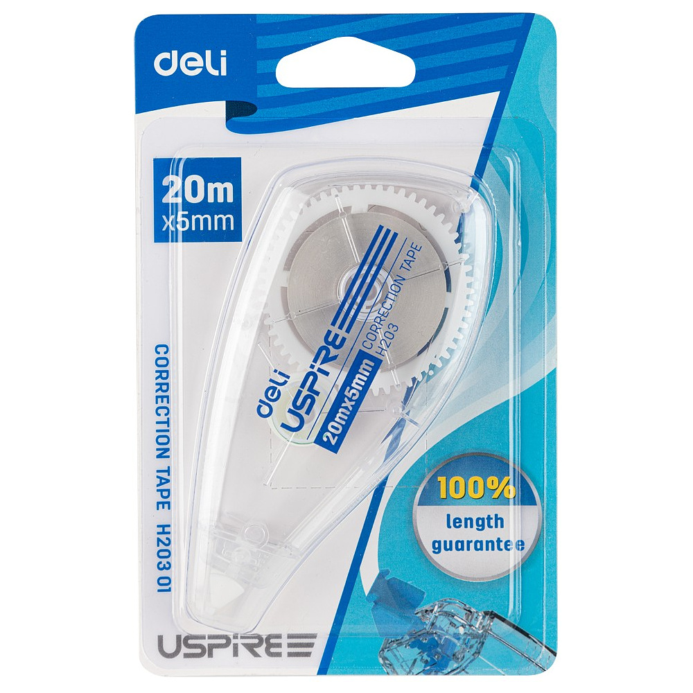Корректор роллер "Uspire", 20х5 м/мм, белый, блистер - 4