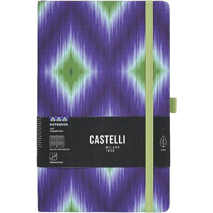 Блокнот "Ikat blue emerald", А5, 96 листов, фиолетовый, зеленый