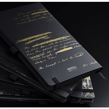 Блокнот "Total Black twilight gold", А5, 96 листов, линейка, на резинке, черный, золотистый - 3