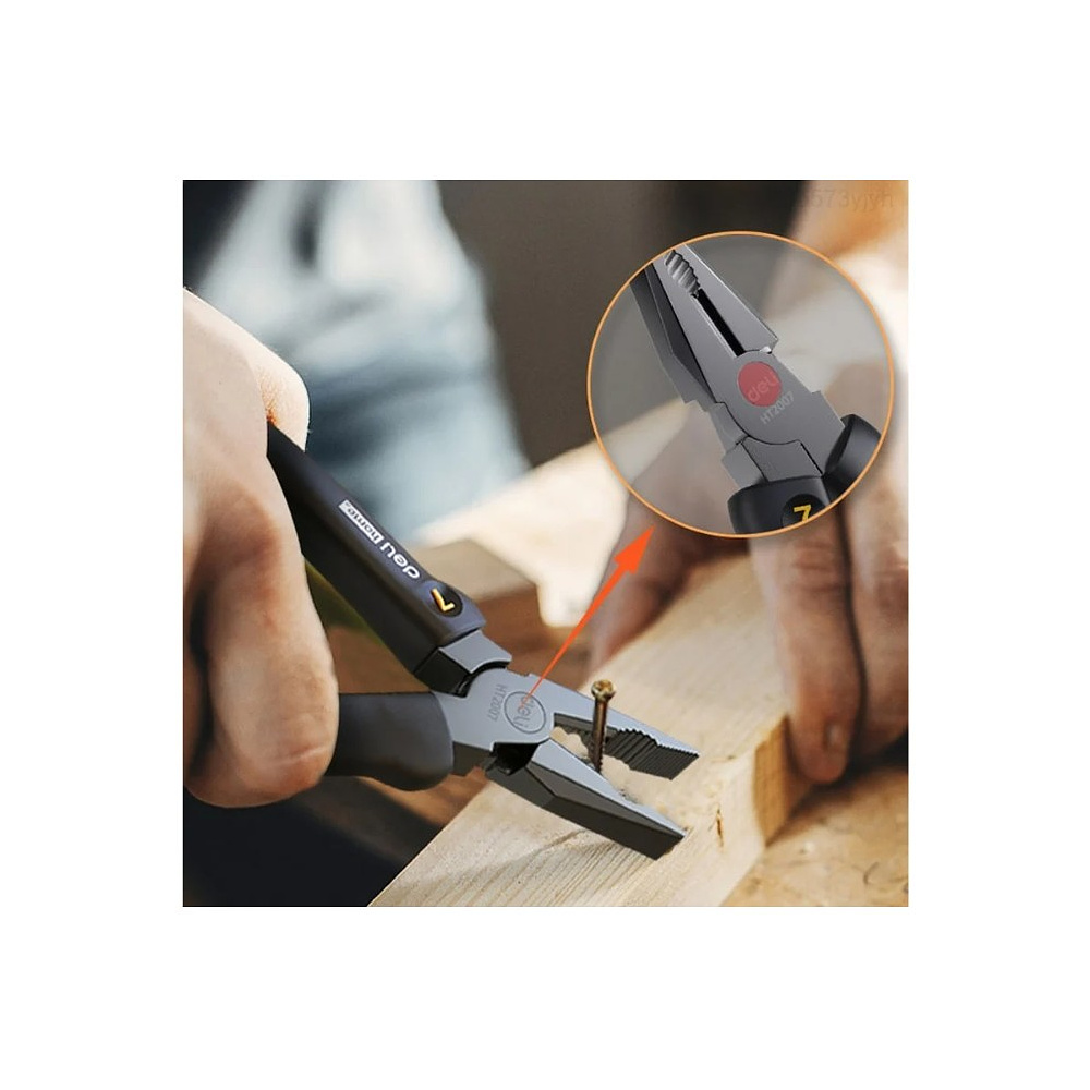 Длинногубцы Deli HS EHT2007, 180 мм, Soft Touch, черный - 9