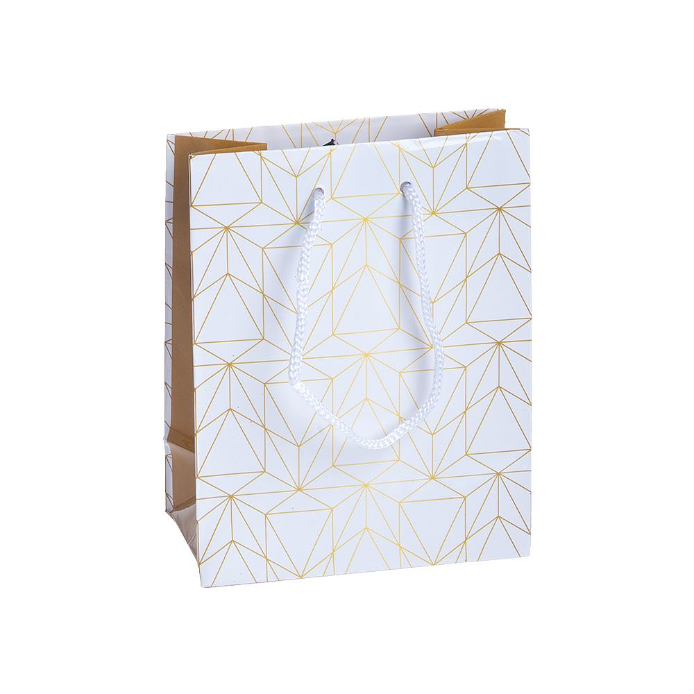 Пакет бумажный подарочный "Узоры", 11.3x14.3x5.6 см, ассорти