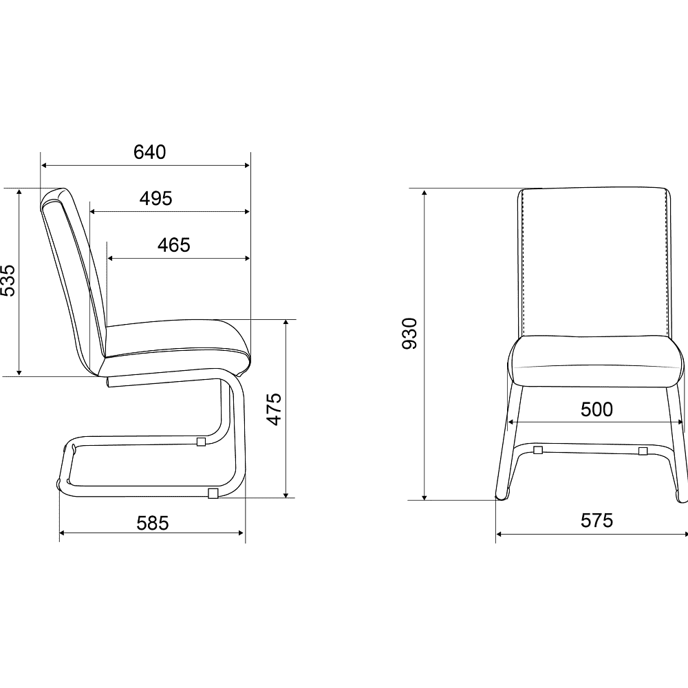 Кресло на полозьях "Бюрократ CH-250-V", экокожа, черный, металл хром - 5