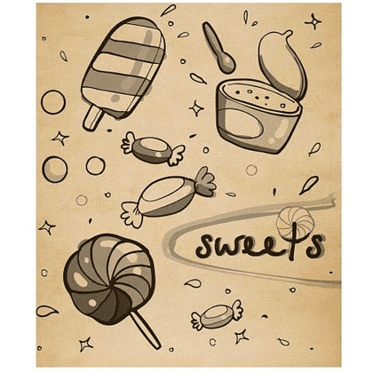 Тетрадь "Сладости", А5, 48 листов, клетка, ассорти 