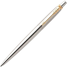 Набор "Parker Jotter Stainless Steel GT": ручка шариковая автоматическая и перьевая, золотистый, серебристый