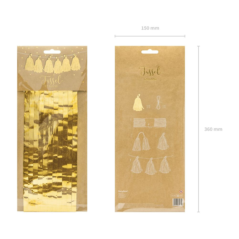 Гирлянда подвесная "Кисточки", золотистый - 5