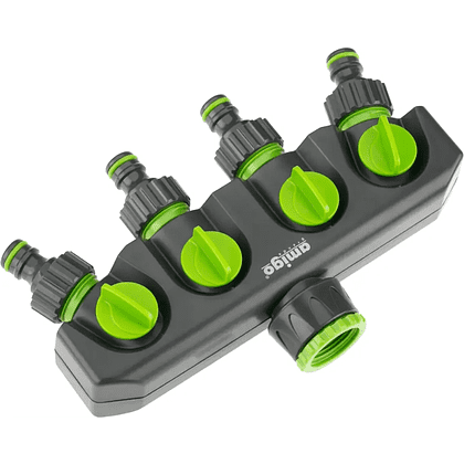 Разделитель потоков Amigo Grande "79817", 3/4-1", 4-х канальный, пластик, черный, зеленый - 3