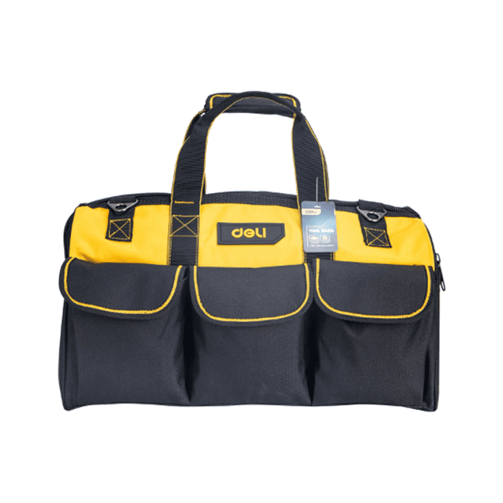 Сумка для инструментов Deli "EDL430118", 430x200x290 мм, 14 карманов, черный, желтый