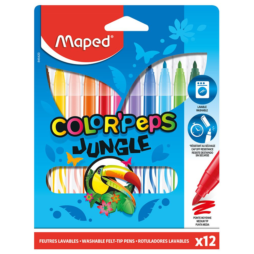Фломастеры Maped "Jungle", 12 шт
