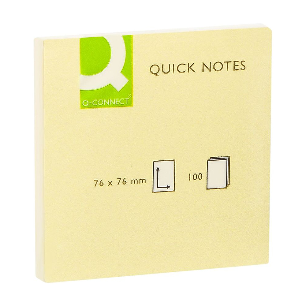Бумага для заметок "Quick Notes", 76x76 мм, 100 листов, желтый