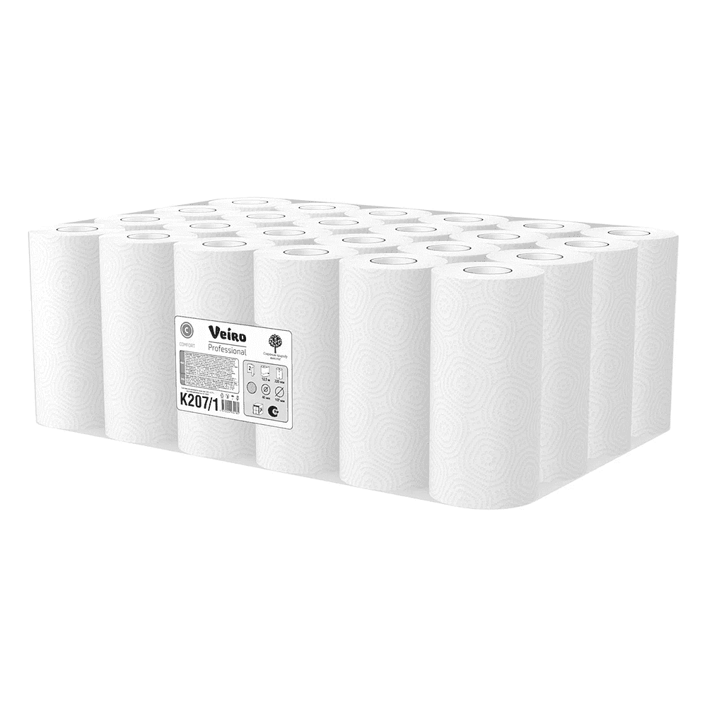 Полотенца бумажные Veiro Professional Comfort в рулонах (1*2) 12.5м, 2 слоя - 10
