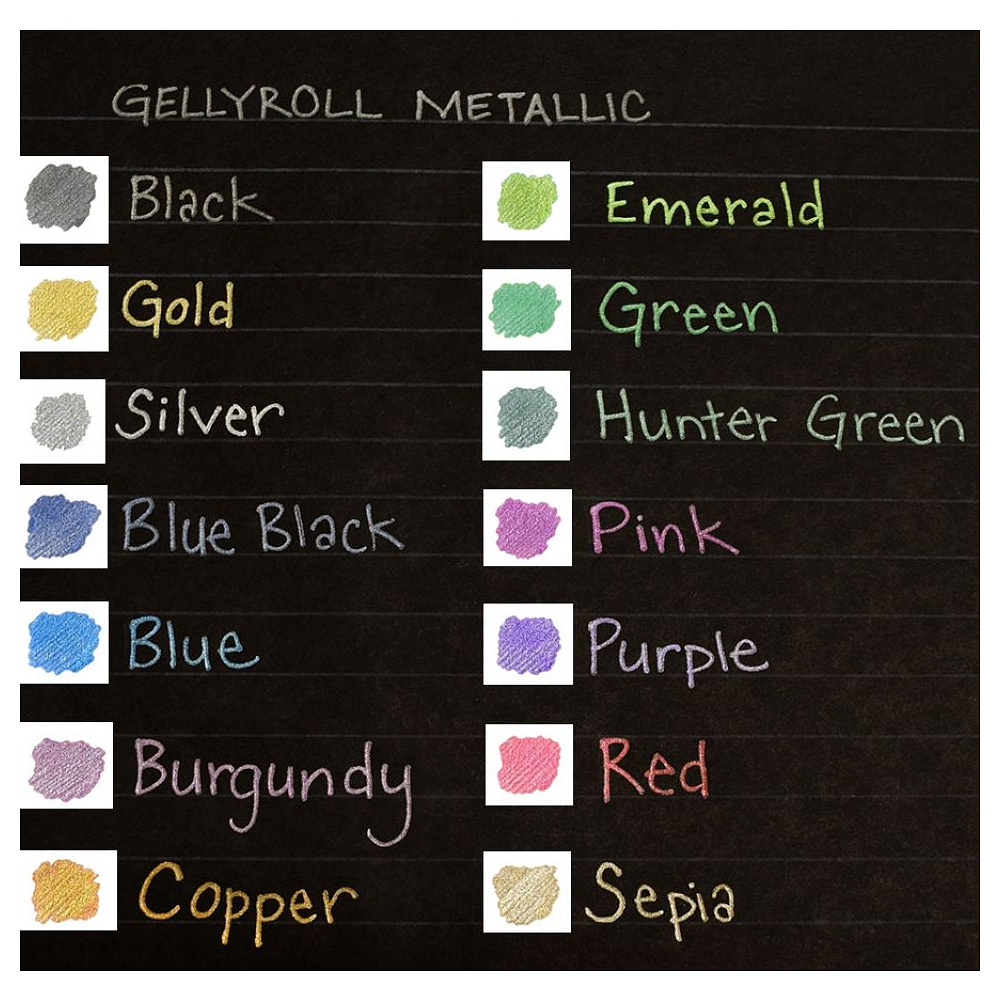 Ручка гелевая "Gelly Roll Metallic", 1.0 мм, прозрачный, стерж. голубой - 3