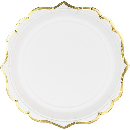 Тарелка бумажная с золотыми краями, 18.5 см, 6 шт