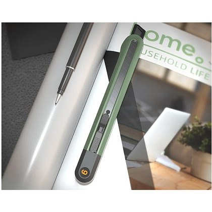 Нож строительный Deli HS EHT4009L, 9 мм, Soft Touch, зеленый - 4