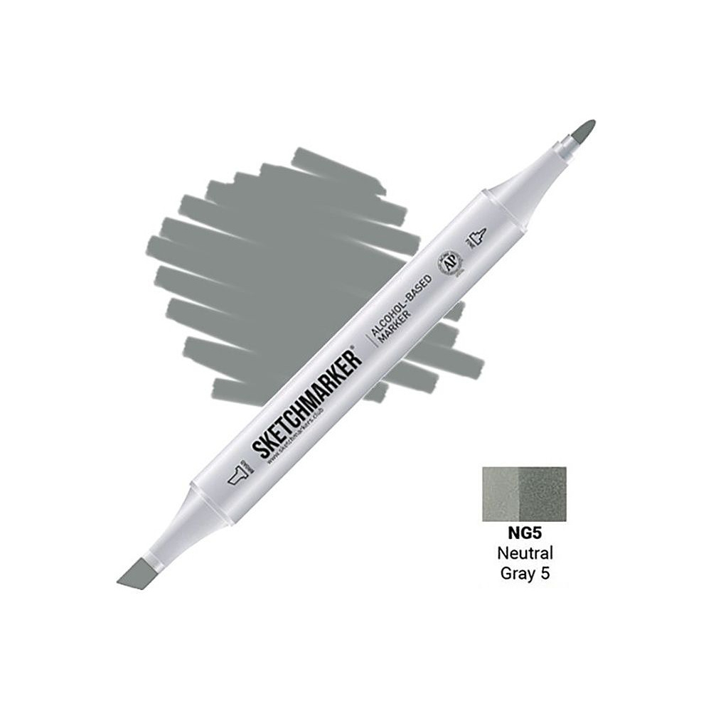 Маркер перманентный двусторонний "Sketchmarker", NG5 серый нейтральный №5