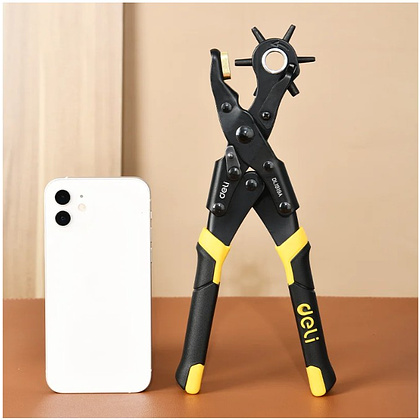 Дырокол Deli YS EDL1919A (пробойник, просекатель) для кожи, 250 мм., 6-в-1 - 5