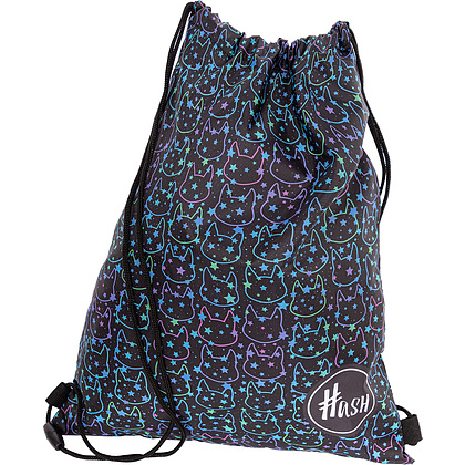 Мешок для обуви "Hash neon kitty", 44x33 см, чёрный - 2