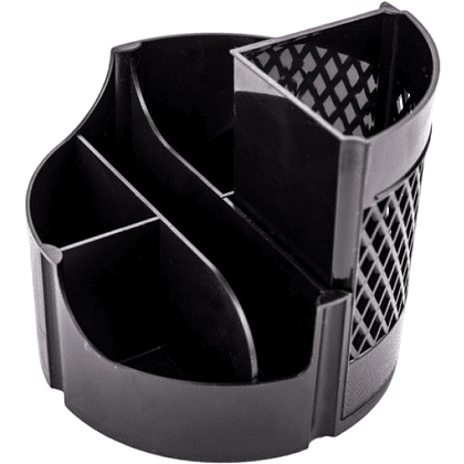 Подставка для канцелярских мелочей "Офис Класс 360°", пластик, черный