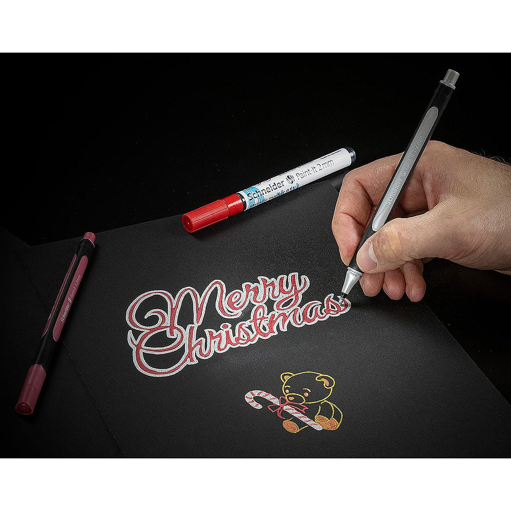 Набор ручек капиллярных Schneider "Paint-It 020", 4 шт, ассорти металлик - 6