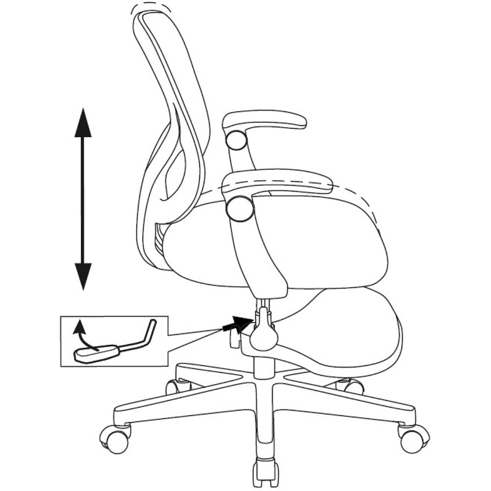 Кресло детское Бюрократ Burokids 3, сетка, ткань, пластик, корпус белый, подставка для ног, серый - 13