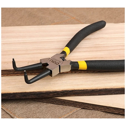 Съемники стопорных колец Deli YS EDL20521-4, 180 мм., набор 4 шт., желтый, черный - 5