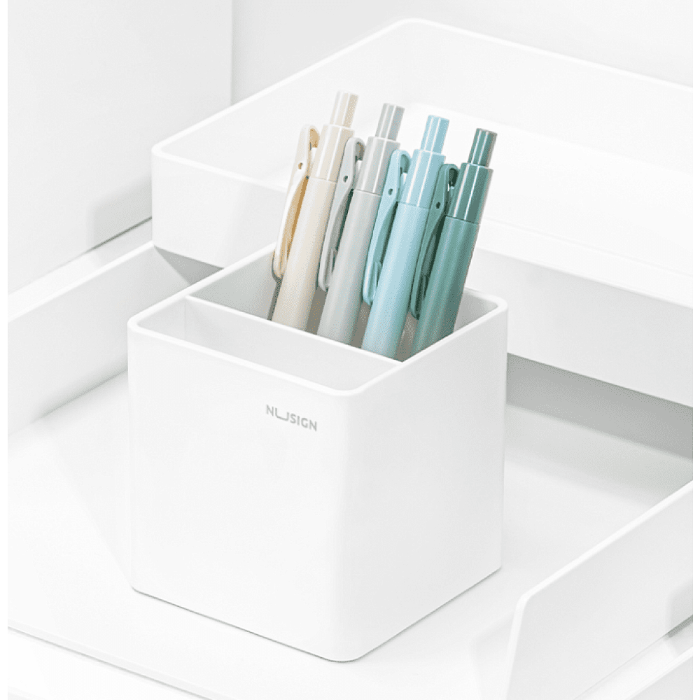 Подставка для ручек "Nusign", пластик, 2 деления, белый - 2