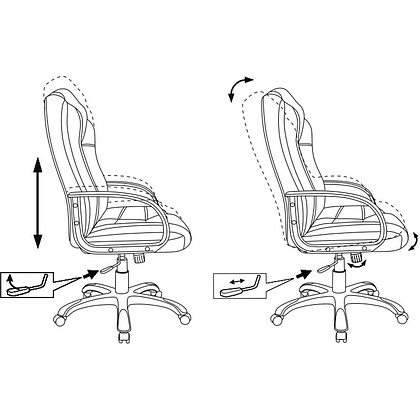 Кресло для руководителя Бюрократ "CH-839/BLACK", искусственная кожа, пластик, черный - 5