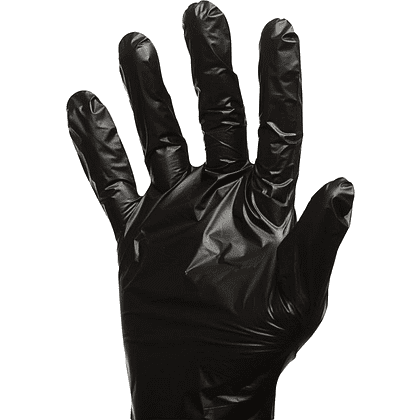 Перчатки ТПЭ одноразовые "Aviora", р-р L, 100 шт/упак, черный - 3
