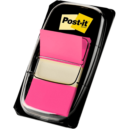 Закладки пластиковые "3М", 25х43 мм, 50 шт, ярко-розовый, в диспенсере