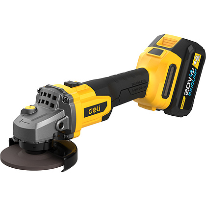 Угловая шлифмашина Deli YS EDC602 20 В, 125 мм, 2 АКБ, 4 Ач, сумка